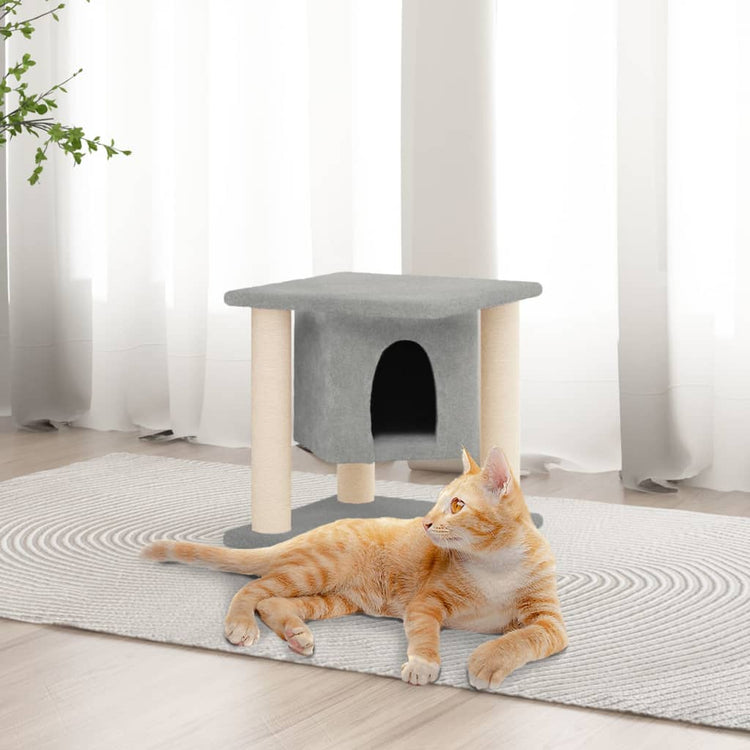 Vidaxl Cat Meubles avec Sisal Scratch Posts 37 cm Gris clair
