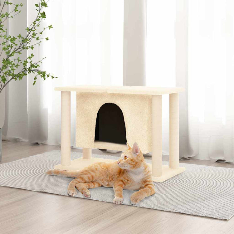 Vidaxl Cat Furniture avec Sisal Scratch Posts 50 cm Crème -Colored