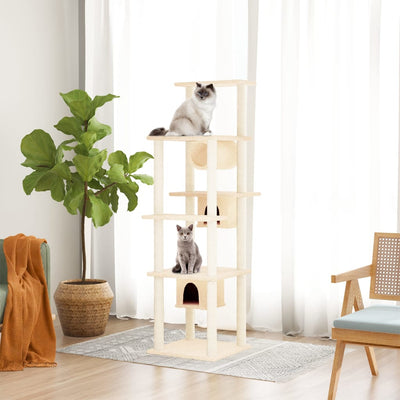 Vidaxl Cat Furniture avec Sisal Scratch Posts 169 cm Crème -Colored