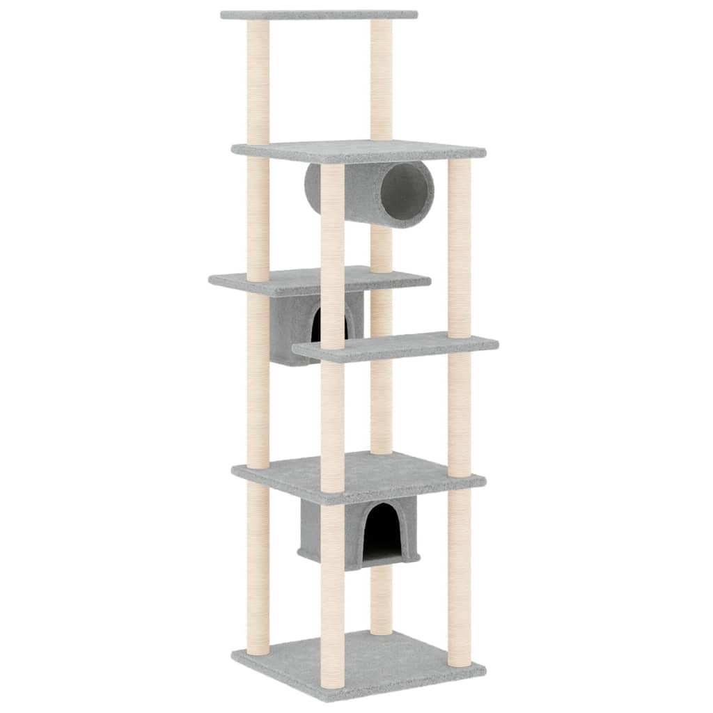 Vidaxl Cat Meubles avec Sisal Scratch Posts 169 cm Gris clair