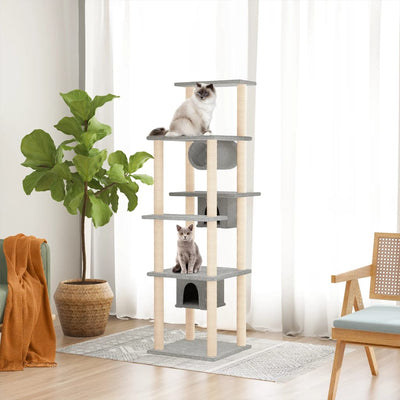 Vidaxl Cat Meubles avec Sisal Scratch Posts 169 cm Gris clair
