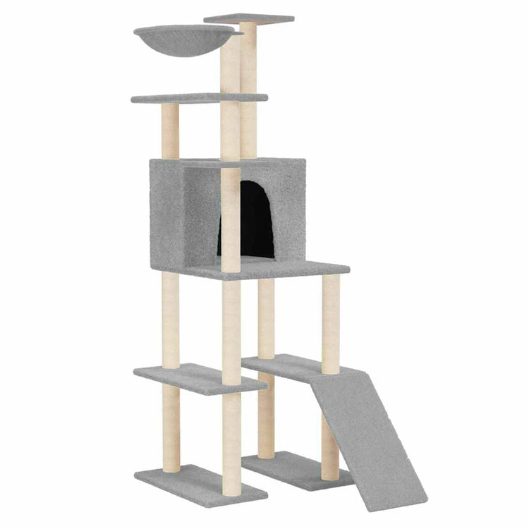 Vidaxl Cat Furniture avec Sisal Scratch Posts 166 cm Gris clair