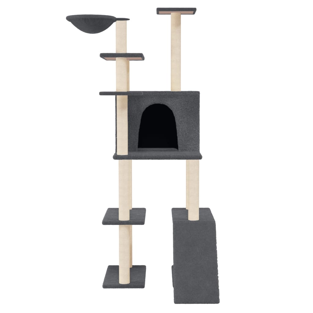 Vidaxl Cat Meubles avec Sisal Scratch Posts 166 cm Gris foncé