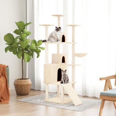 Vidaxl Cat Furniture avec Sisal Scratch Posts 175 cm Crème -Colored