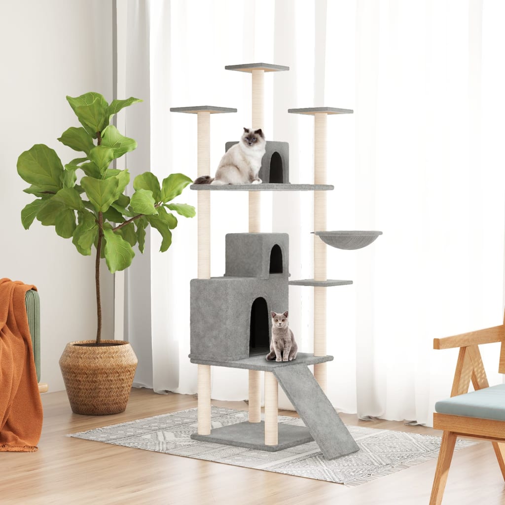 Vidaxl Cat Meubles avec Sisal Scratch Posts 175 cm Gris clair