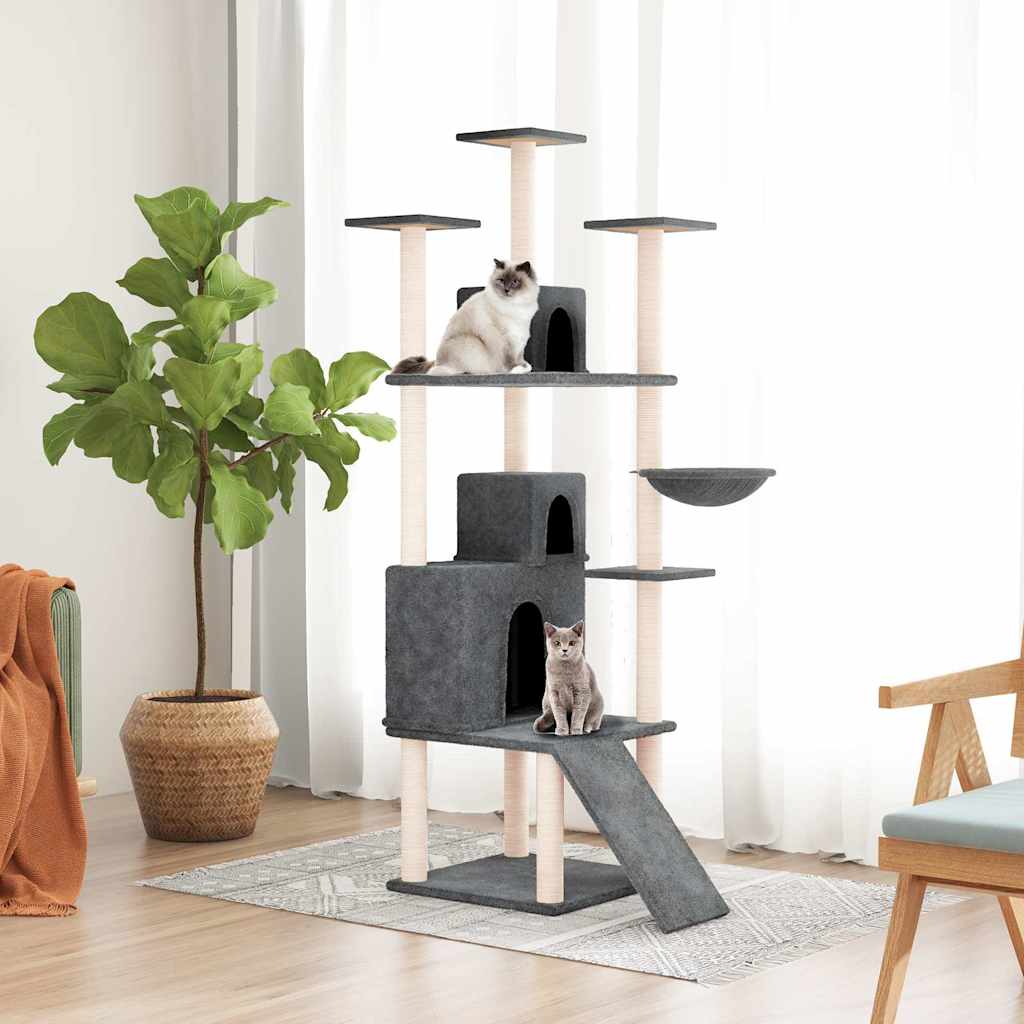 Vidaxl Cat Furniture avec Sisal Scratch Posts 175 cm Gris foncé