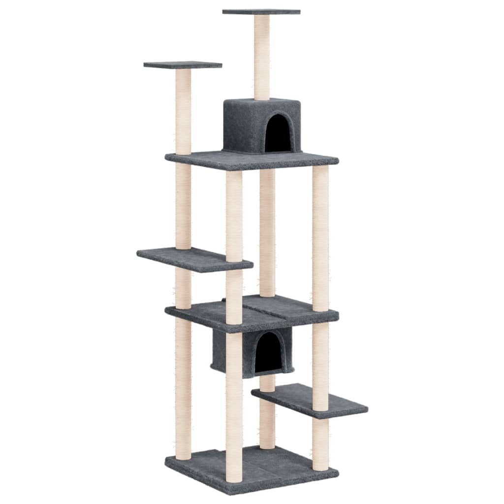 Vidaxl Cat Furniture avec Sisal Scratch Posts 176 cm Gris foncé