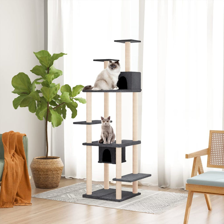 Vidaxl Cat Furniture avec Sisal Scratch Posts 176 cm Gris foncé