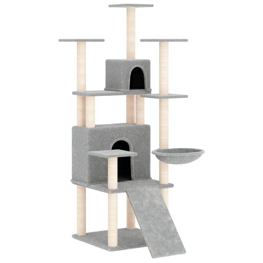 Vidaxl Cat Meubles avec Sisal Scratch Posts 154 cm Gris clair