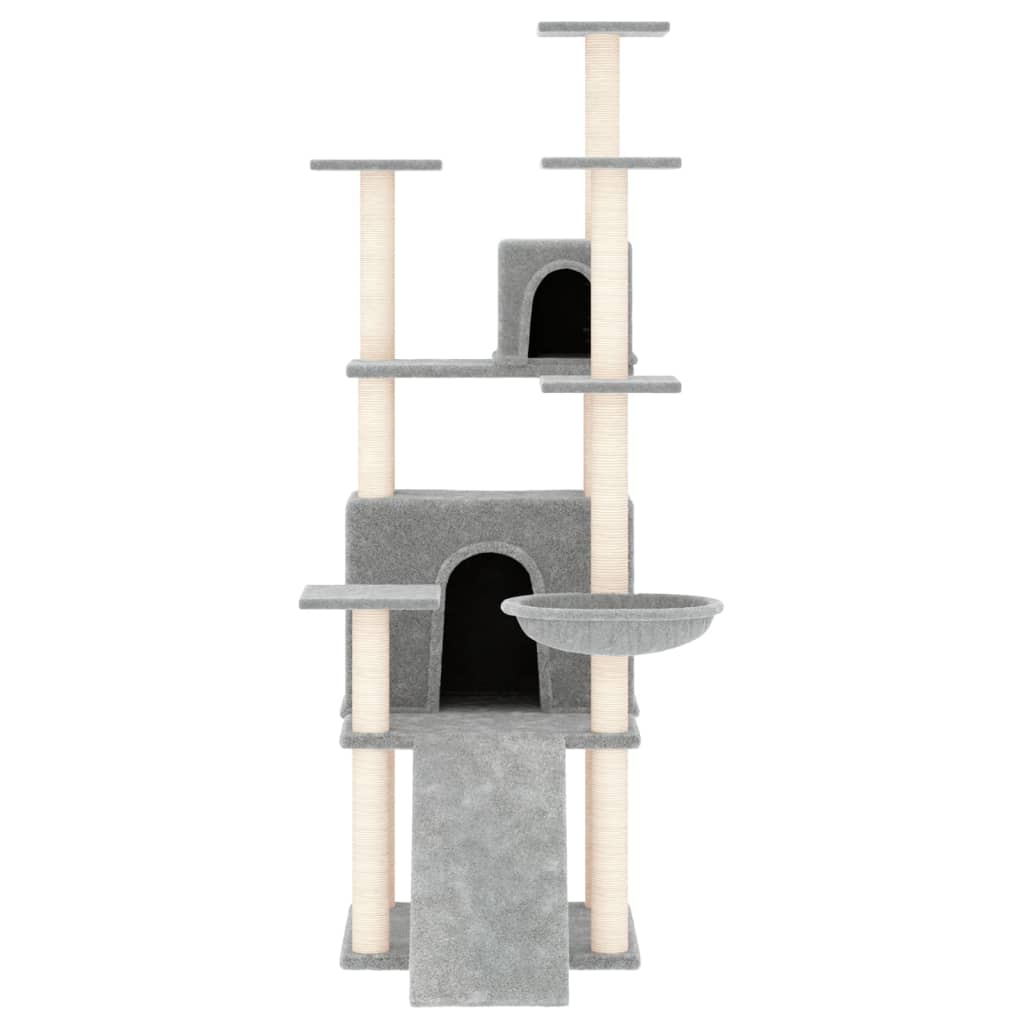 Vidaxl Cat Meubles avec Sisal Scratch Posts 154 cm Gris clair