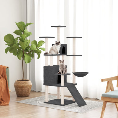 Vidaxl Cat Furniture avec Sisal Scratch Posts 154 cm Gris foncé