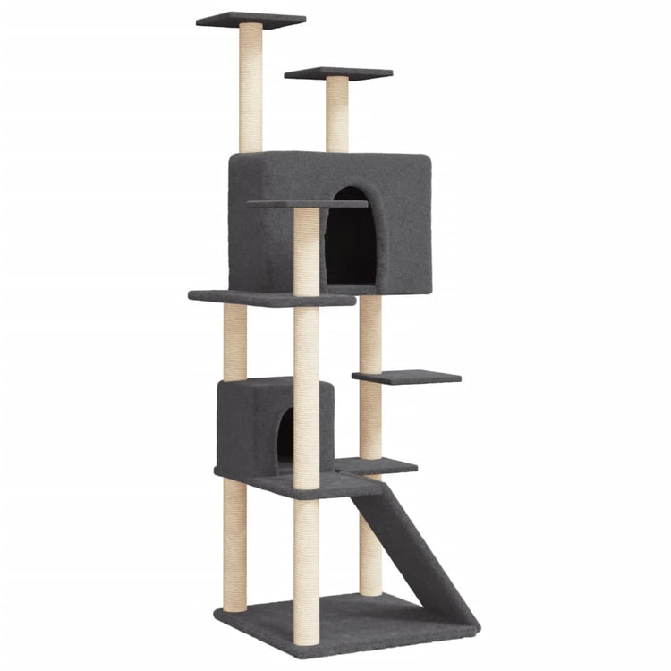 Vidaxl Cat Meubles avec Sisal Scratch Posts 153 cm Gris foncé