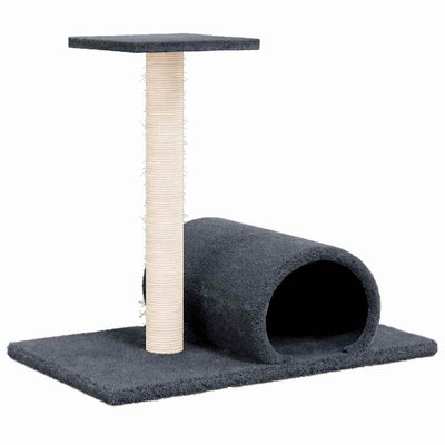 Meubles de chat vidaxl avec tunnel 60x34.5x50 cm gris foncé