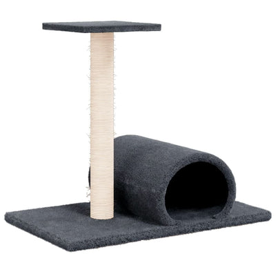 Meubles de chat vidaxl avec tunnel 60x34.5x50 cm gris foncé