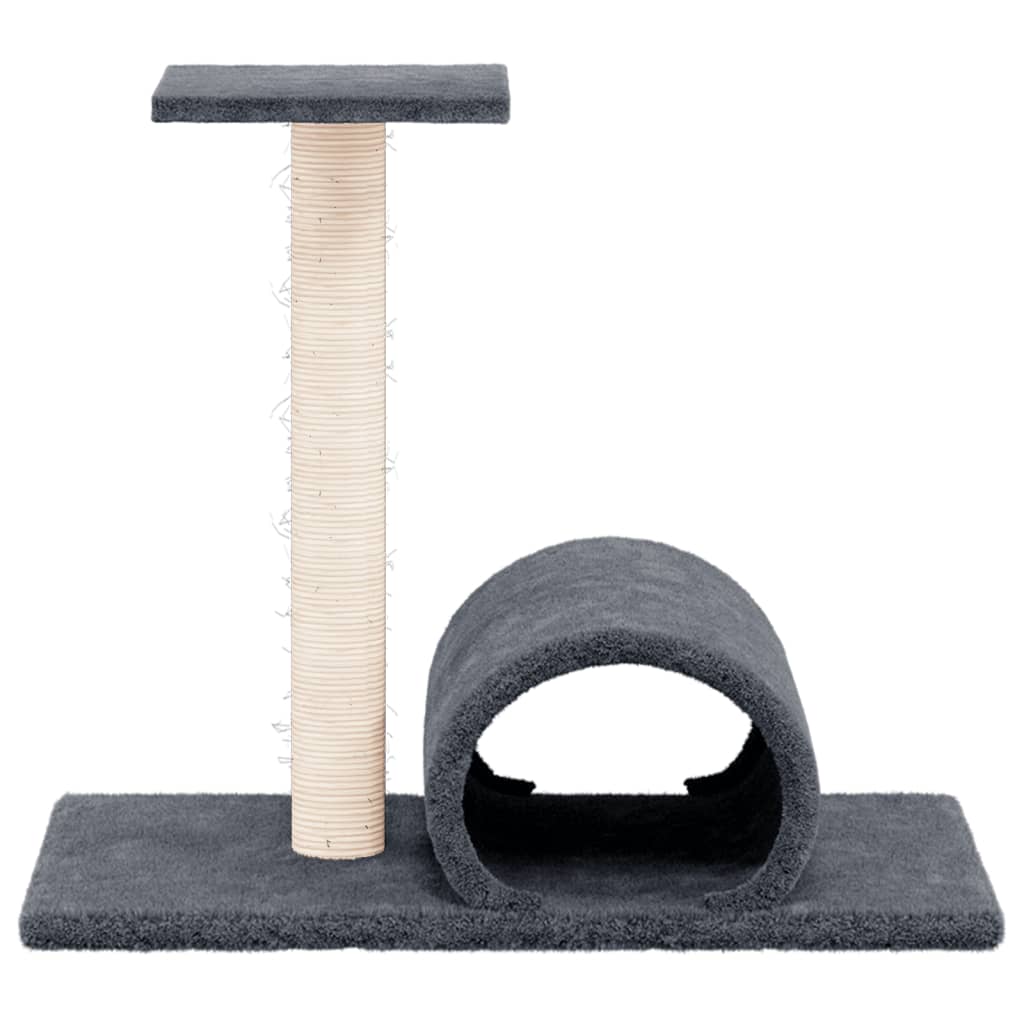 Meubles de chat vidaxl avec tunnel 60x34.5x50 cm gris foncé