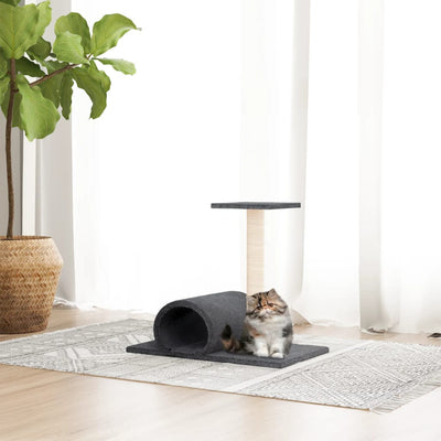 Meubles de chat vidaxl avec tunnel 60x34.5x50 cm gris foncé