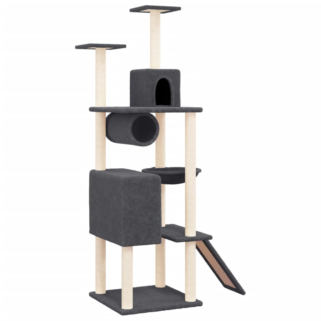 Vidaxl Cat Furniture avec Sisal Scratch Posts 168 cm Gris foncé