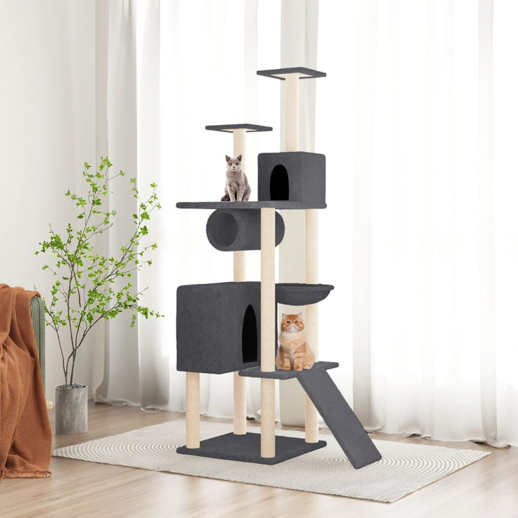 Vidaxl Cat Furniture avec Sisal Scratch Posts 168 cm Gris foncé