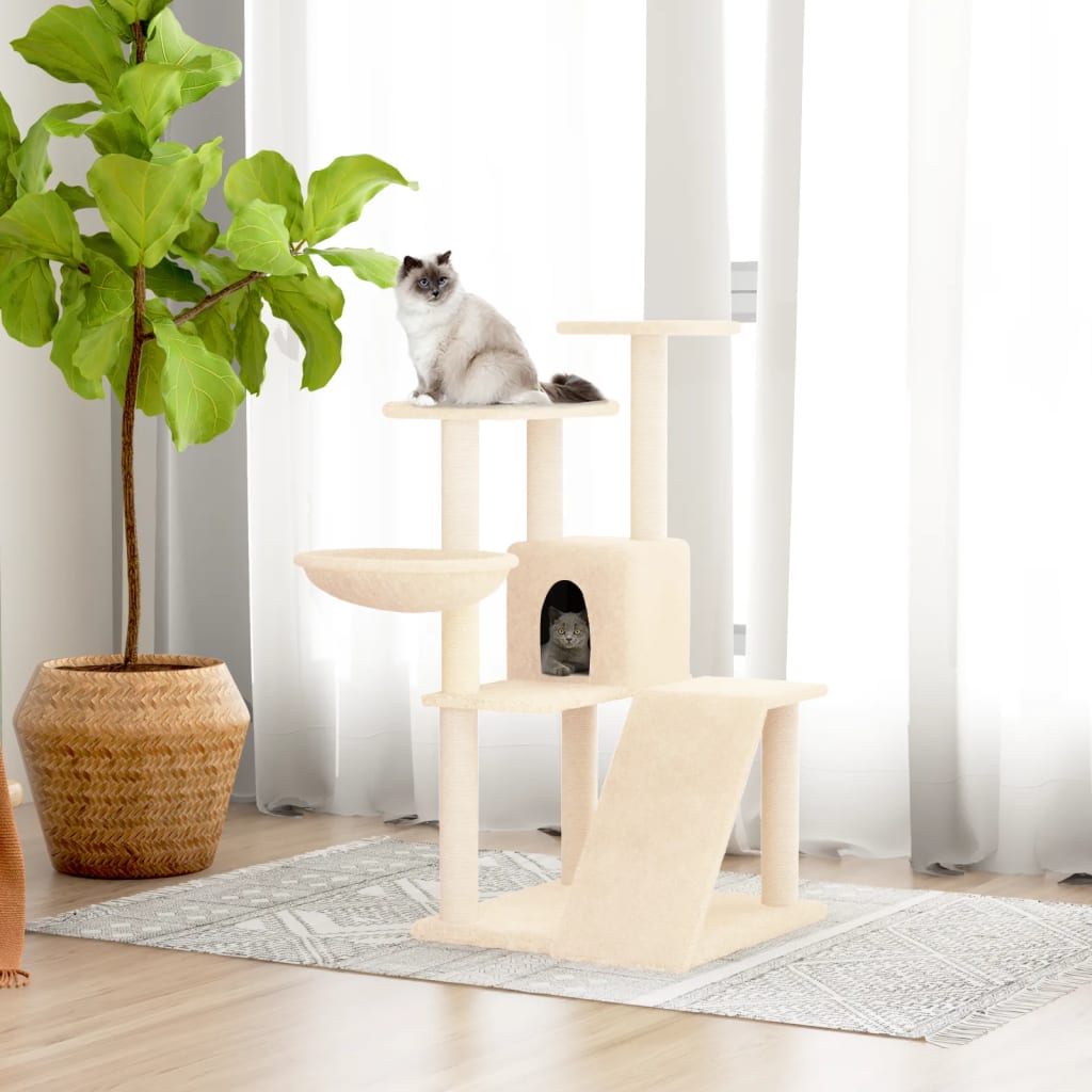 Vidaxl Cat Furniture avec Sisal Scratch Posts 94 cm Crème -Colored
