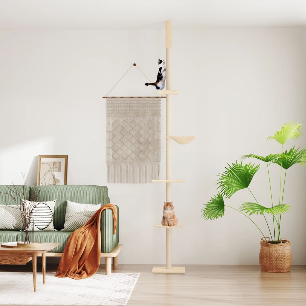 Vidaxl Cat Furniture Floor au plafond 263.5-289,5 cm Crème Crème