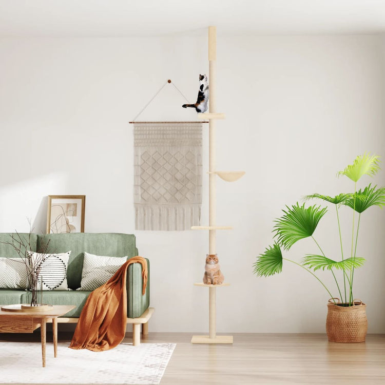 Vidaxl Cat Furniture Floor au plafond 263.5-289,5 cm Crème Crème
