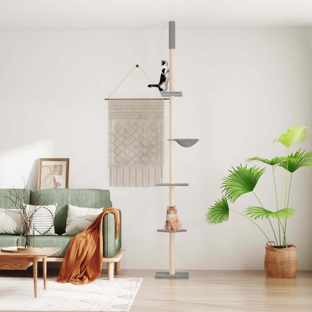 Vidaxl Cat Furniture Floor au plafond 263.5-289,5 cm Gris clair