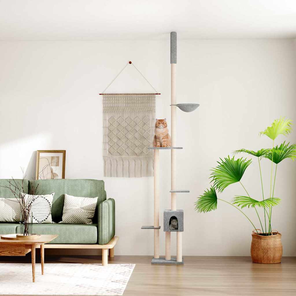 Vidaxl Cat Furniture Floor au plafond 258,5-284,5 cm Gris clair