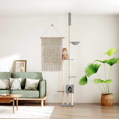 Vidaxl Cat Furniture Floor au plafond 258,5-284,5 cm Gris clair
