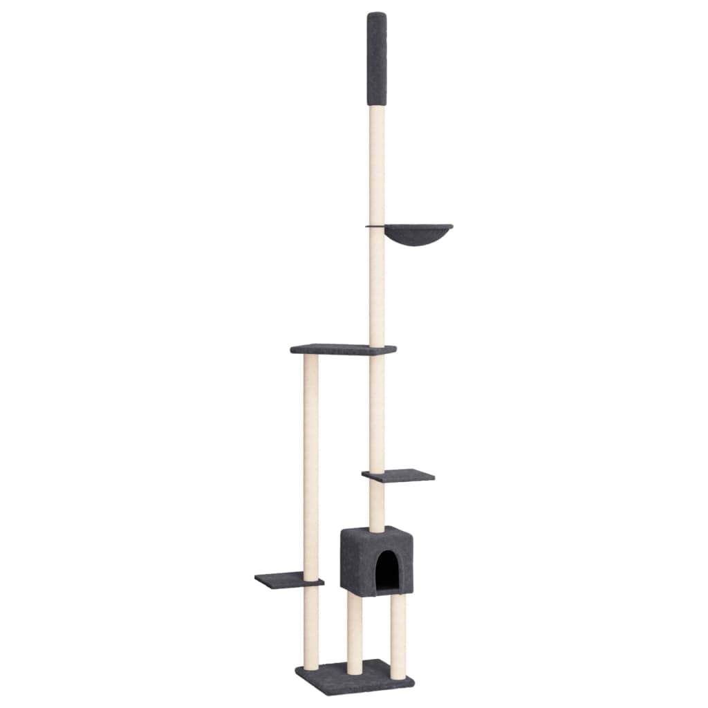 Vidaxl Cat Furniture Floor au plafond 258,5-284,5 cm Gris foncé