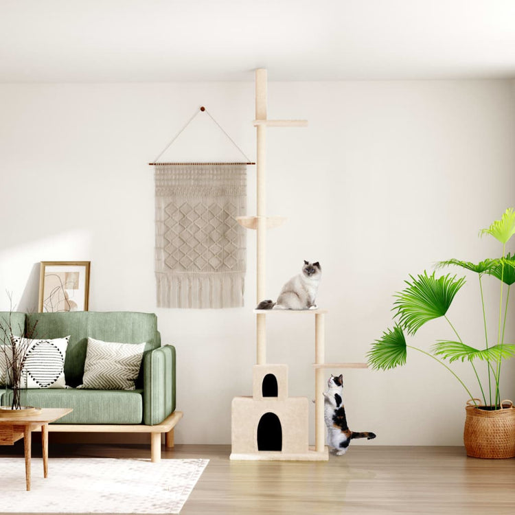 Vidaxl Cat Furniture Floor au plafond 250,5-276,5 cm de couleur crème