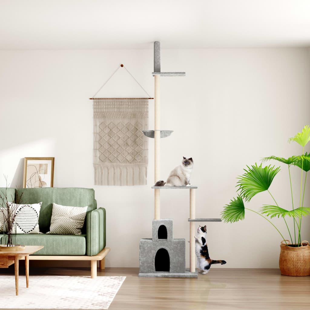 Vidaxl Cat Furniture Floor au plafond 250,5-276,5 cm gris clair