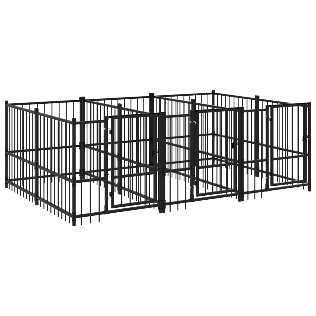 Vidaxl Dog Kennel pour l'extérieur de 5,63 m² en acier