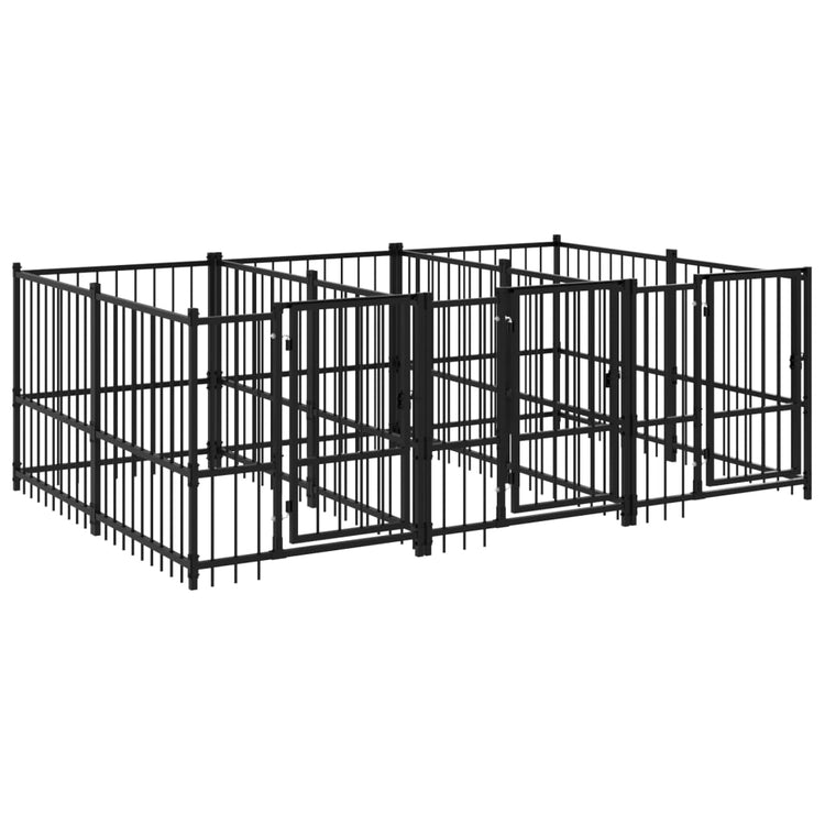 Vidaxl Dog Kennel pour l'extérieur de 5,63 m² en acier