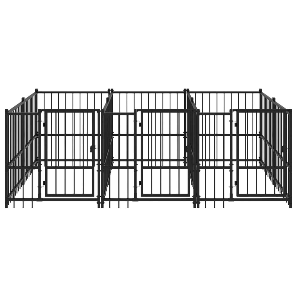 Vidaxl Dog Kennel pour l'extérieur de 5,63 m² en acier