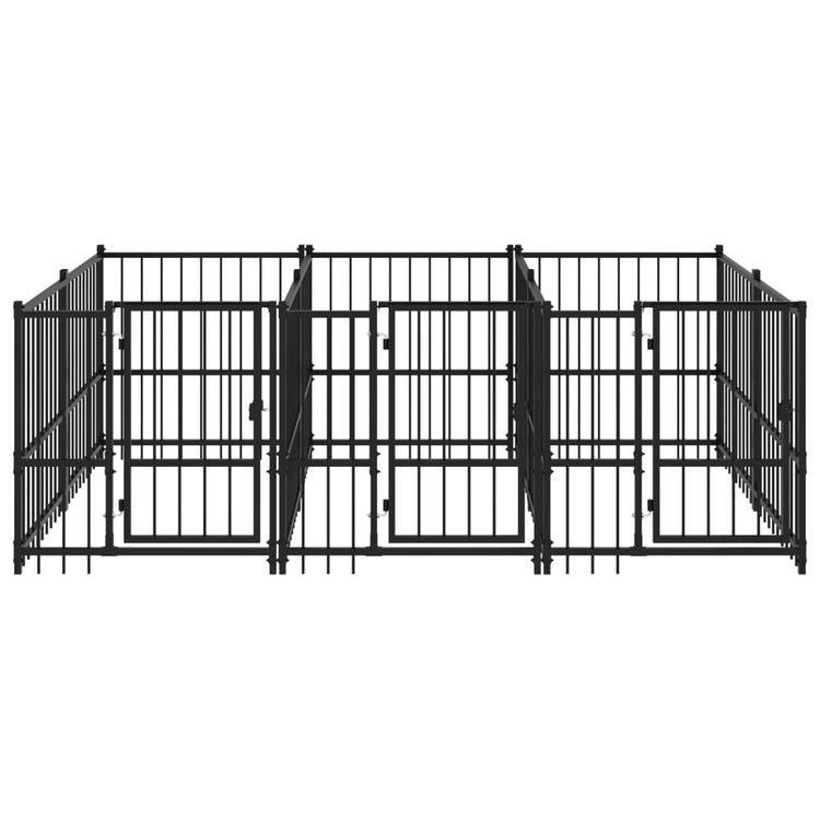 Vidaxl Dog Kennel pour l'extérieur de 5,63 m² en acier