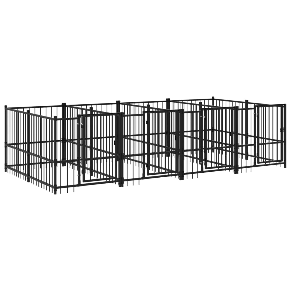 Vidaxl Chienne de chien pour l'extérieur de 7,51 m² en acier