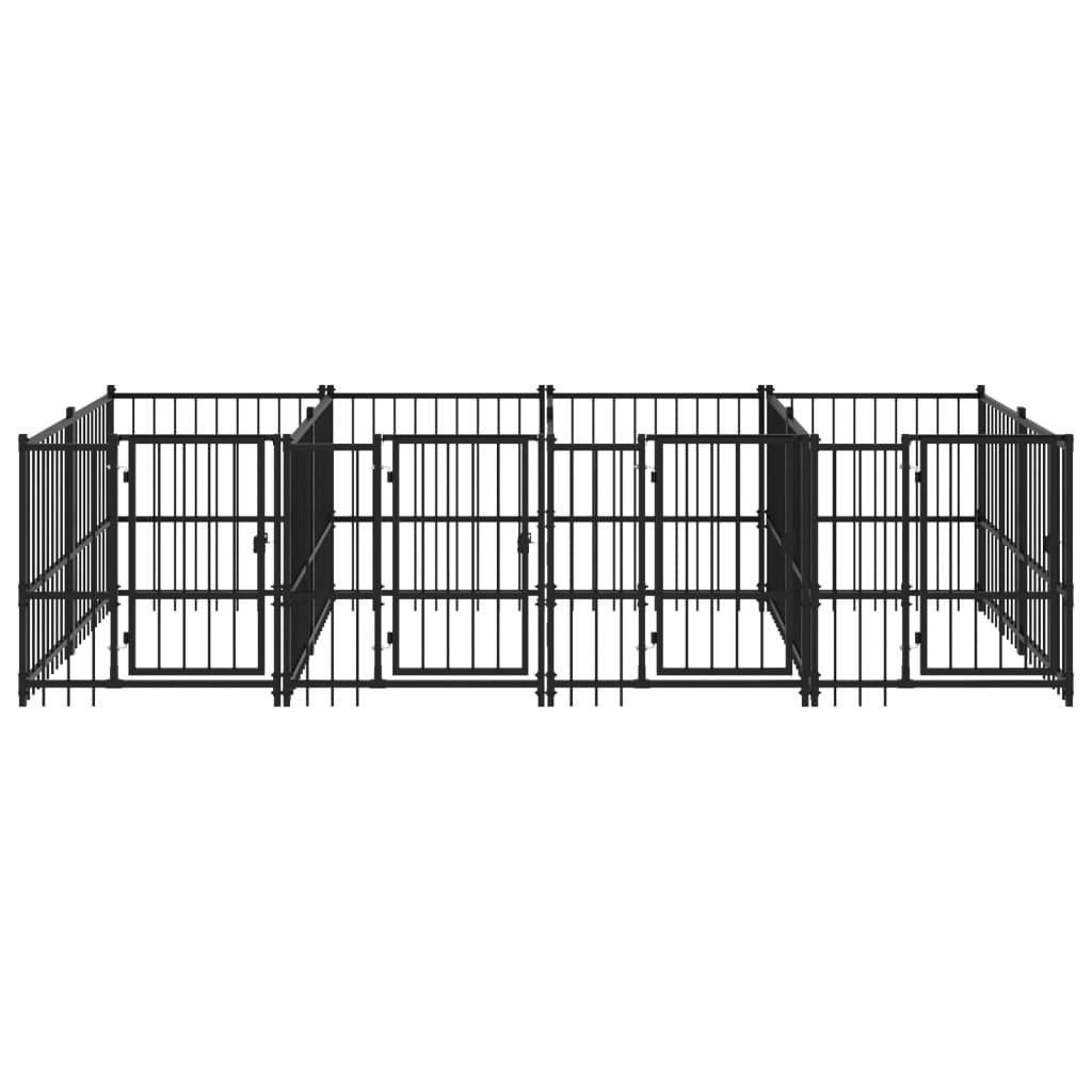 Vidaxl Chienne de chien pour l'extérieur de 7,51 m² en acier