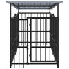 Vidaxl Chienne de chien avec toit 1,88 m² en acier