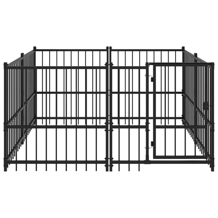 Vidaxl Chien Kennel pour l'extérieur de 3,75 m² en acier