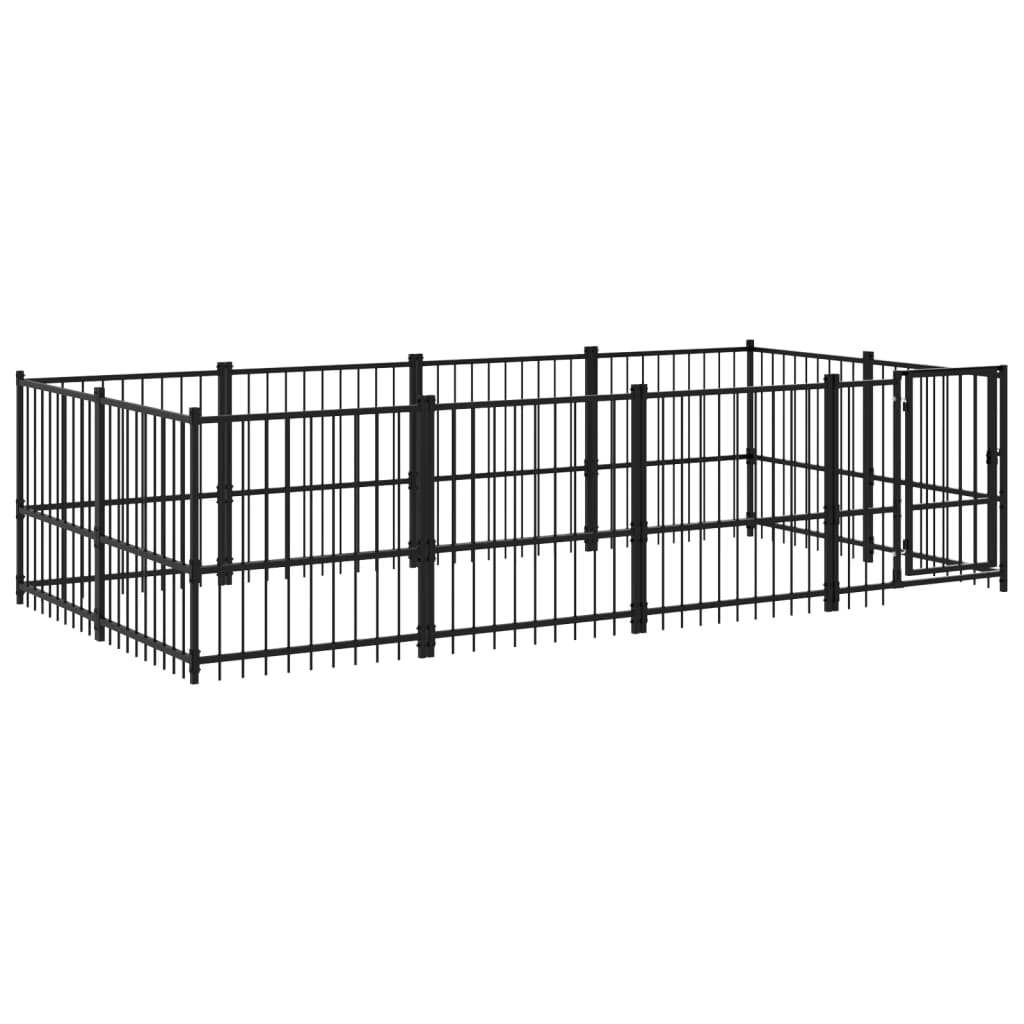 Vidaxl Chienne de chien pour l'extérieur de 7,51 m² en acier