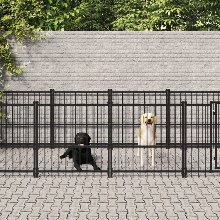 Vidaxl Chienne de chien pour l'extérieur de 7,51 m² en acier
