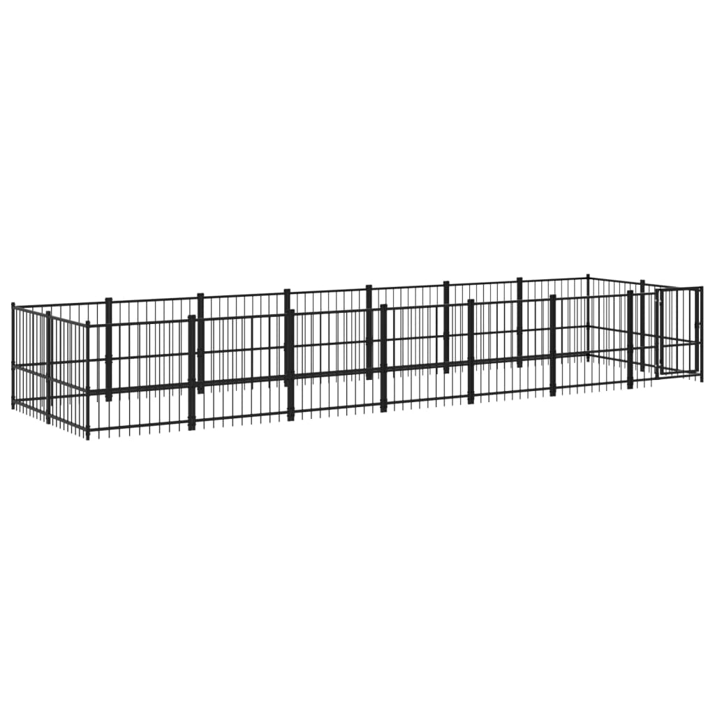 Vidaxl Dog Kennel pour l'extérieur de 13,14 m² en acier