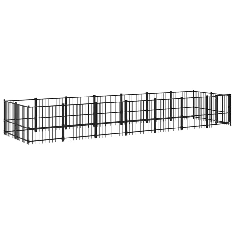 Vidaxl Dog Kennel pour l'extérieur de 13,14 m² en acier