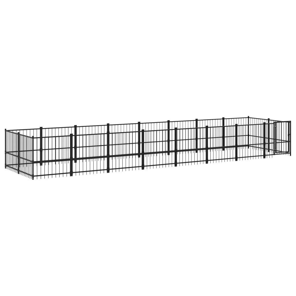 Vidaxl Dog Kennel pour l'extérieur de 15,02 m² en acier