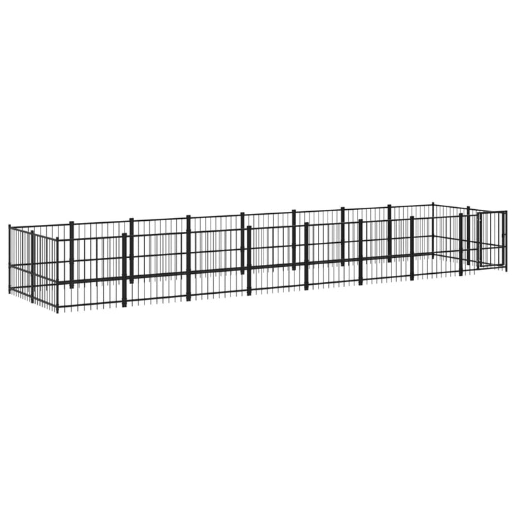 Vidaxl Dog Kennel pour l'extérieur de 15,02 m² en acier