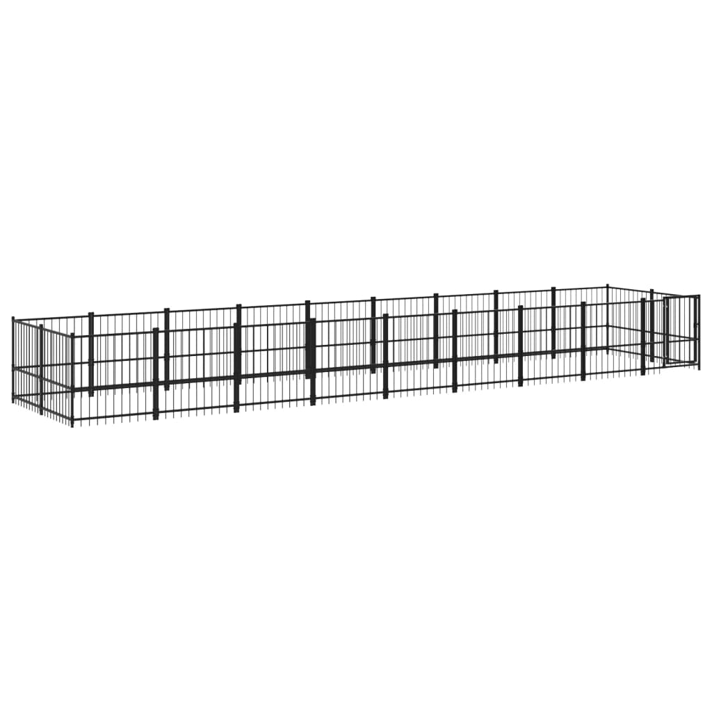 Vidaxl Dog Kennel pour l'extérieur de 16,89 m² en acier