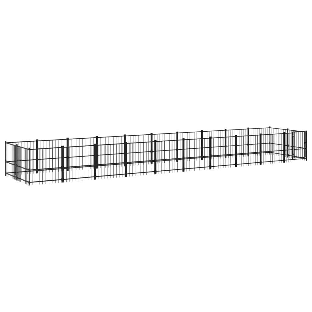 Vidaxl Chienne de chien pour l'extérieur de 18,77 m² en acier