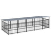 Vidaxl Chien Kennel avec toit 9,38 m² en acier