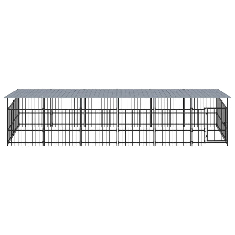 Vidaxl Chien Kennel avec toit 11,26 m² en acier