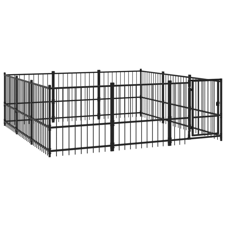 Vidaxl Chienne Kennel pour l'extérieur de 8,47 m² en acier